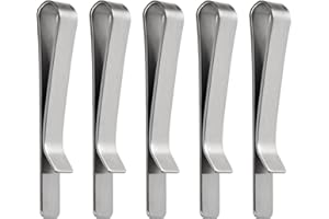Dokpav 5 Pcs Tie Clip for Man, Classic Tie Clip Silver Tie Bar Clip Set Necktie Tie Bar Pinch Clips, Fashion Men's Tie Clips 