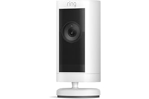 Like-New Ring Stick Up Cam Pro Battery | Two-Way Talk with Audio+, 3D Motion Detection with Bird’s Eye Zones, and 1080p HDR Video & Color Night Vision (2023 release), White