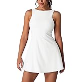 Tennis Dress for Women with Built in Shorts Sleeveless Backless 2-in-1 Ruffle A-line Active Yoga Golf Dress