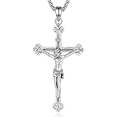 Vito 925 Sterling Silver Saint Necklaces for Women Men, St Michael/Crucifix/Caravaca/St Jude/Virgin Mary Pendant Patron Saint Amulet Medal Religion Jewelry Gift