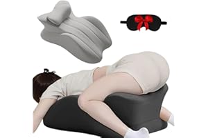 Vireon Sweet Spot Pillow, 27° Angle Perfect Position Couples Pillow, Wedge Memory Foam Butt Cushion, Provides Waist and Neck Support, for All Postures (Grey)