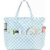 CAMTOP Waterproof Beach Tote Bag for Women Girls with Zipper Foldable Sandproof Pool Swim Bag Travel Carry On Gym