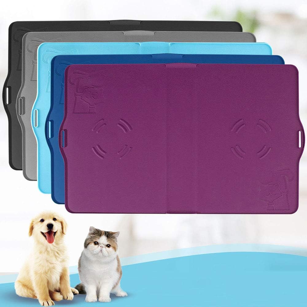 IMPAWFAN Silicone Pet Feeding Mat for Dogs and Cats, 23"x14" Waterproof Pet Food Mat Tray with Edges, Non Slip Dog Cat Bowl Mat for Food and Water, Pet Bowl Mat Dog Placemats for Floors