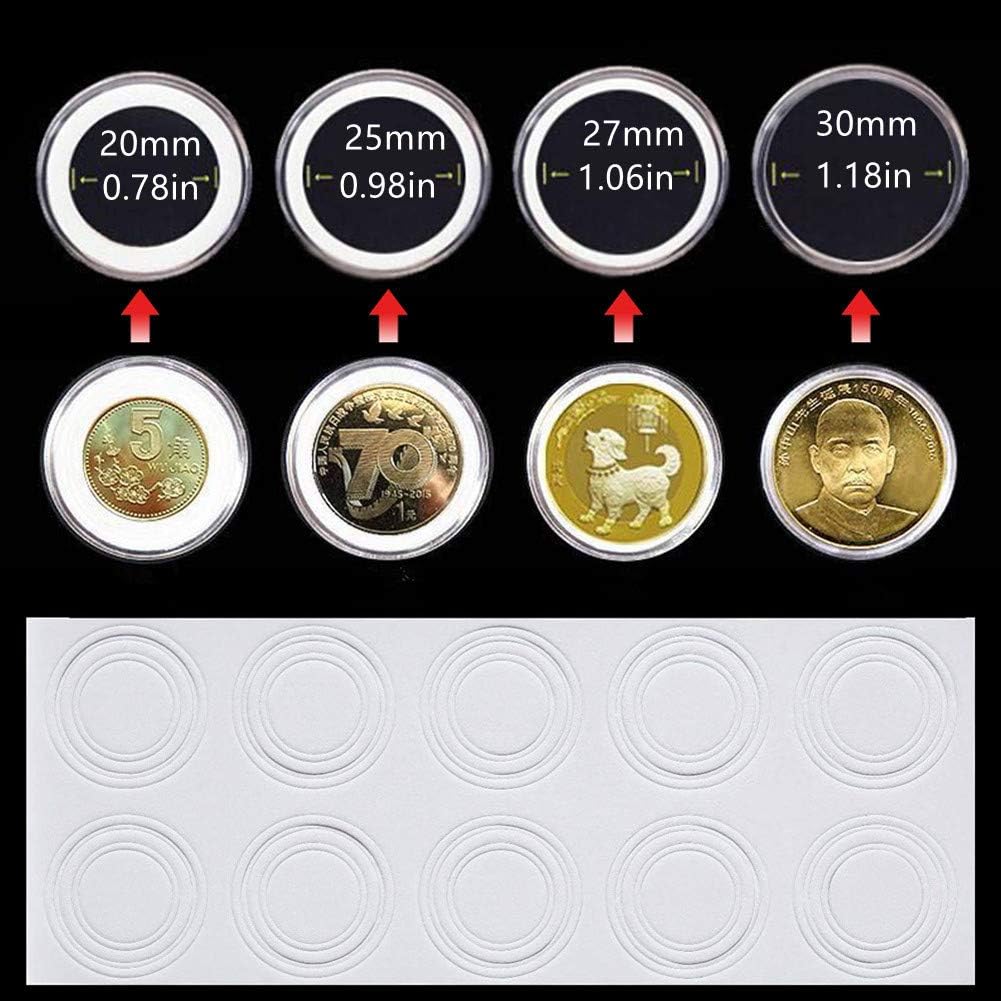 MULOVE 100 Pieces Coin Holder Capsules and 4 Sizes (20/25/27/30 mm) EVA Protect Gasket ,Round Plastic Coin Case Album with Storage Organizer Box for Coin Collection Supplies - Image 5