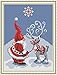 CROSSDECOR Cross Stitch Stamped Kits 11CT 9X11 inch Pre-Printed Cross-Stitching Starter Patterns for Beginner Kids or Adults, Embroidery Needlepoint Kits Santa Claus Christmas Deer