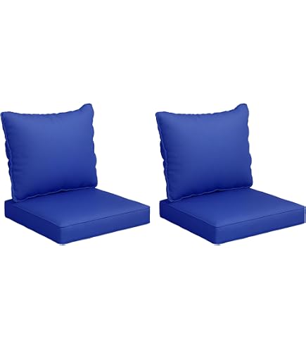 Lot De 2 Coussins De Chaise Imperméables 40x40x5 Cm – Mousse Mémoire De Forme Haute Densité, Housse Polyester Antidérapante Avec Sangles, Blanc Jardin & Intérieur