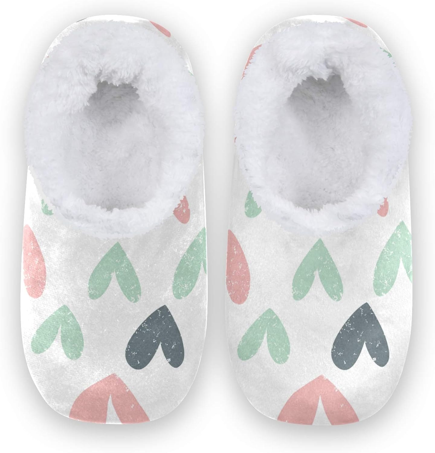 ZZAEO Love Hearts Funny House Slippers Soft Warm Indoor