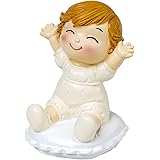 Statuetta Torta Comunione Bambino - 13 Cm In Polyresina Con Gilet E Bibbia