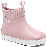 Bkiborkb Kids Deck Boots, Boys Girls Rain Boots with Anti-Slip Traction, Waterproof Ankle Rubber Boots Kids Footwear Chelsea Booties Water Shoes for Fishing,Camping,Garden,Outdoor Playing