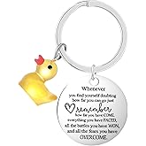 Smilelife Inspirational Keychain Funny Ducking Key Chain Lucky Duck Charms Novelty Gifts