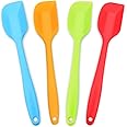 Silicone Spatula 4-piece Set, Heat-Resistant Spatulas, Non-stick Rubber Spatulas with Stainless Steel Core
