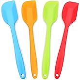 Silicone Spatula 4-Piece Set, Heat-Resistant Spatulas, Non-Stick Rubber Spatulas with Stainless Steel Core