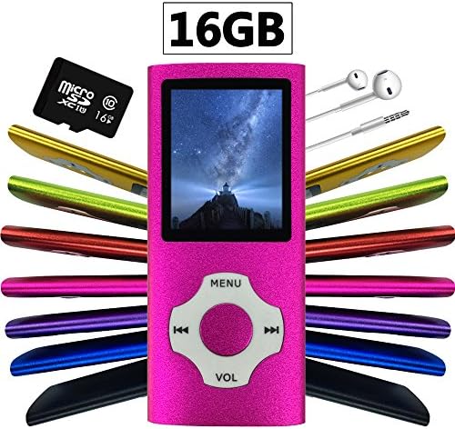 Wyne Technology Versatile & Portable 16GB Mini MP3 MP4 with Micro SD Card Music Player Sound Entry Hi-Fi Media Player Video Player FM Radio E-book Viewer Photo Viewer Voice Recorder (Rose)