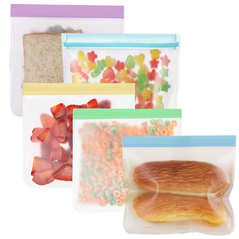 Buy Reusable Gallon Storage Bags(5pack Large Size) FDA Grade PEVA