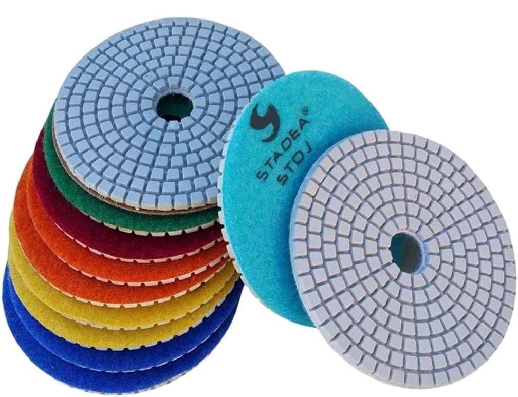 diamond polishing sanding grinding pads discs- For Granite Concrete Stone Marble Polishing 10 Pcs Grit 50 By STADEA by STADEA