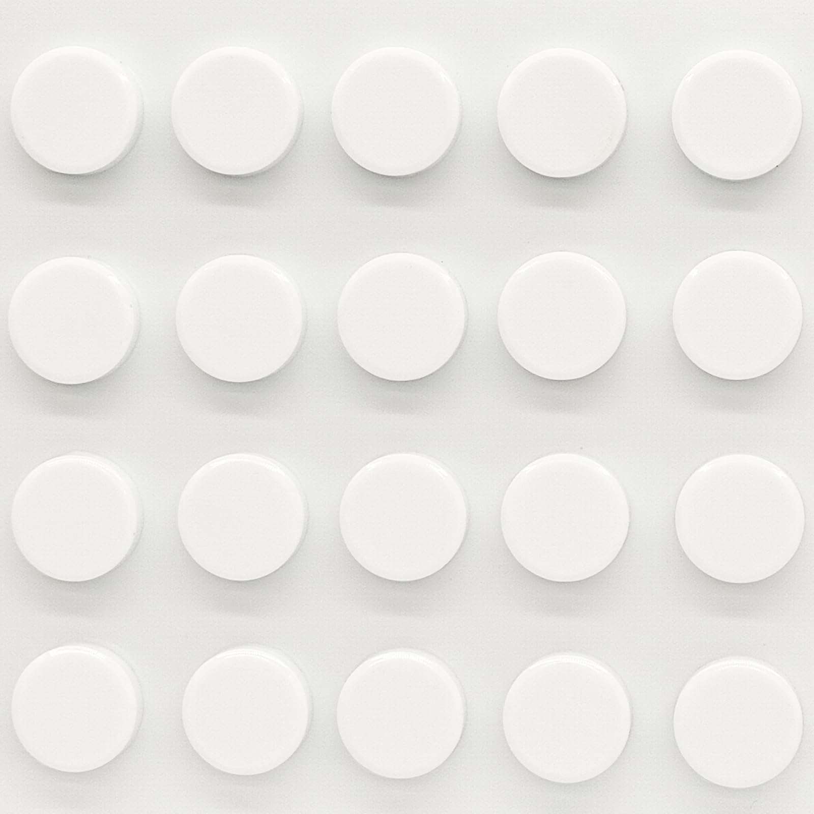 PYJLBX Fridge Magnets 20 Pack – Strong Small Round Whiteboard Magnets, Heavy Duty Magnetic Dots for Fridge, Notice Board, Office, Crafts, Magnetic Boards, School & Home - Mini White Magnets for Adults