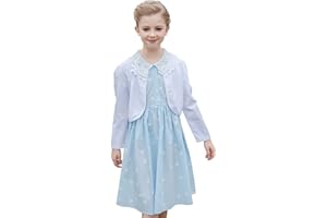SMILING PINKER Little Girls' Long Sleeve Lace Bolero Cardigan Shrug