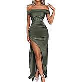 Caracilia Women Off Shoulder Sleeveless Maxi Formal Dress 2026 Sexy High Split Wedding Guest Cocktail Party Elegant Dresses