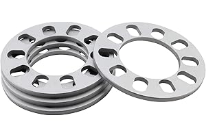 DCVAMOUS 4PC 5X108 5X110 5X112 5X114.3 5X115 5X120 5X127 5X130 5X4.25 5X4.5 5X4.75 5X5 Universal Wheel Spacers 1/4 Inch (6mm) Compatible with 5 Lug Rims Bolt Pattern from 108mm to 130mm
