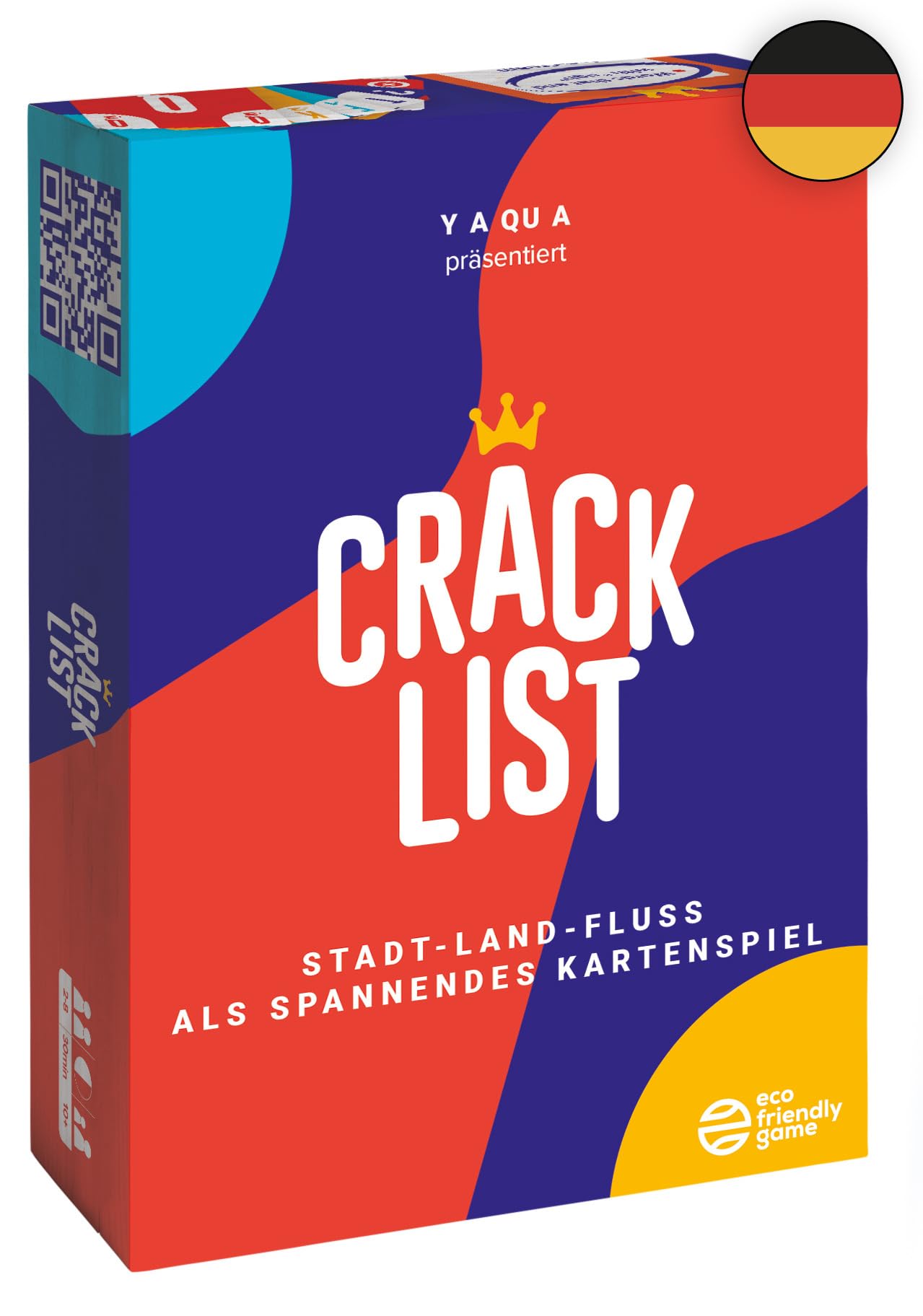 CRACK LIST – Stadt Land Fluss Kartenspiel | Lustiges Familienspiel für 2-8 Spieler | Gesellschaftsspiel ab 10 Jahren | Partyspiel für Erwachsene & Kinder | 30 Minuten | Deutsch