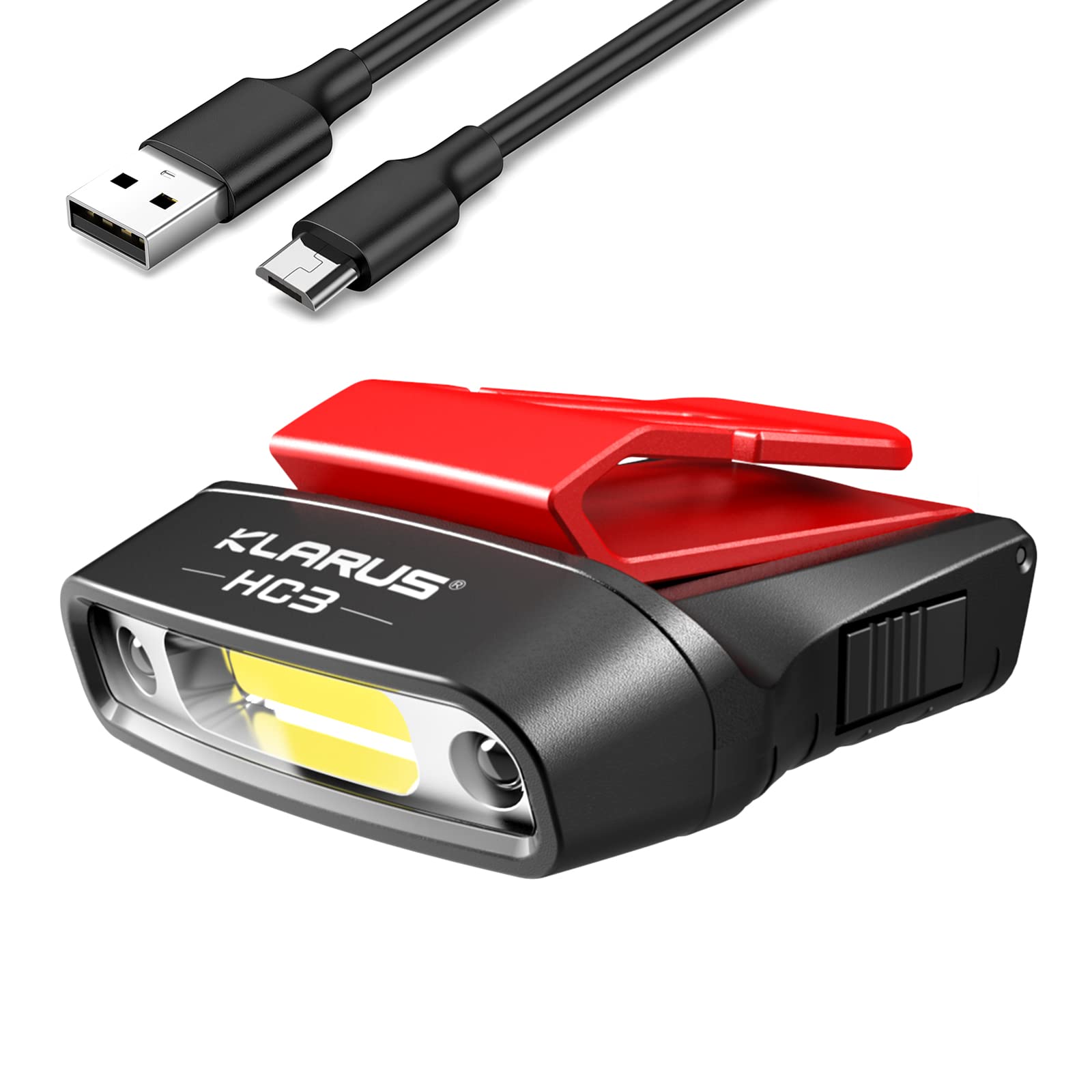 klarus HC3 Head Torch Rechargeable, 100 Lumens Clip on Cap Visor Light,LED Headlight with Motion Sensor Control,Red Warning Light Function, Headlight Flashlight for Fishing Running Camping Hiking — image 1