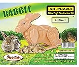 3-D Wooden Puzzle - Small Rabbit -Affordable Gift for your Little One! Item #DCHI-WPZ-M004A