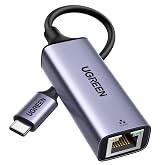 UGREEN USB C to Ethernet Adapter, Plug and Play 1Gbps Aluminum Adapter | (Thunderbolt 4/3 Compatible) to RJ45 Network Dongle, Compatible for MacBook Pro/Air, iPhone 17 Pro/Max, iPad, XPS