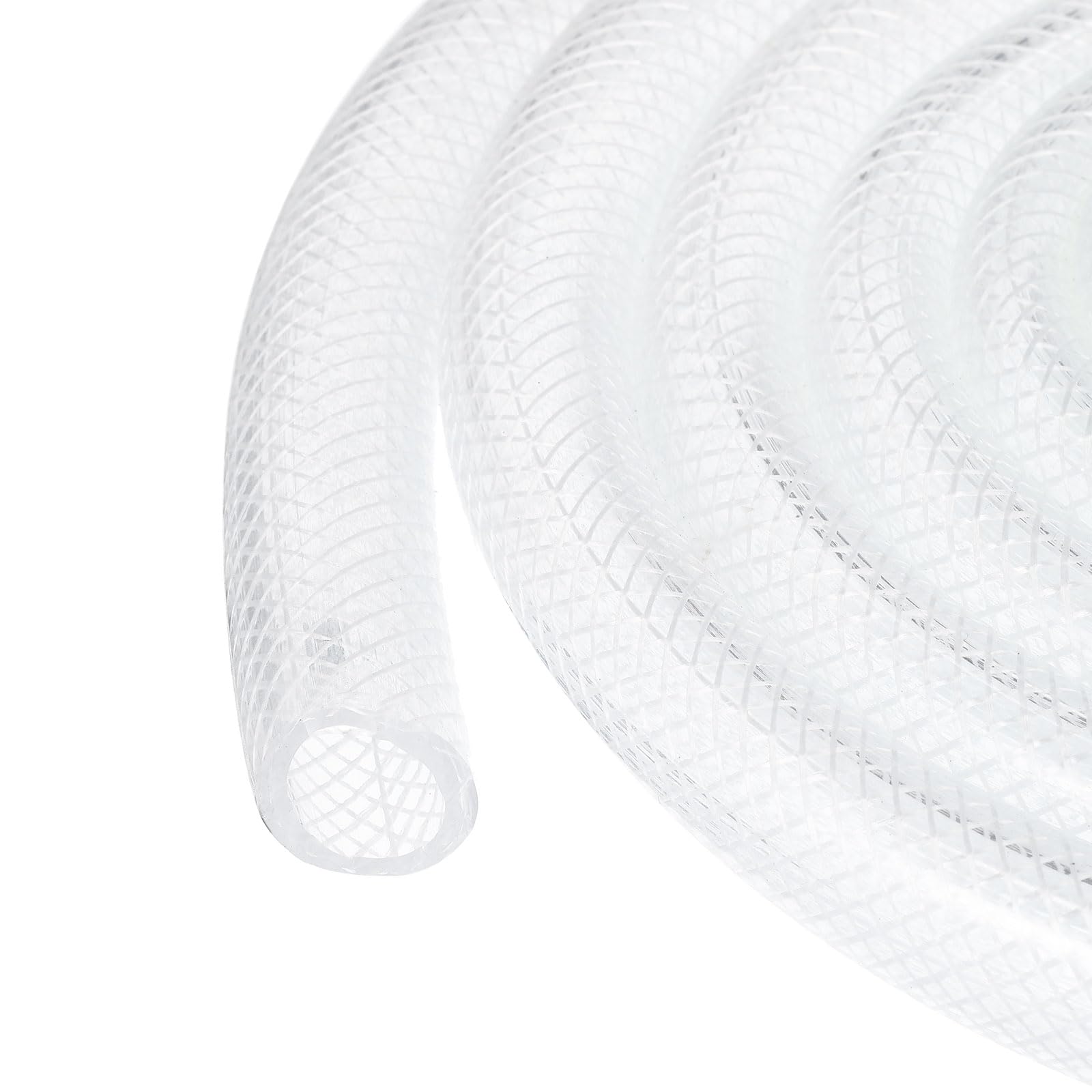 Rebower 10ft 15.9x20.6mm Braided Clear Plastic PVC Tubing High Pressure Flexible Reinforced Vinyl Tube, [for Garden Irrigation, Water Hose, Fish Tank, Water Transfer] - 5/8" x 0.8"