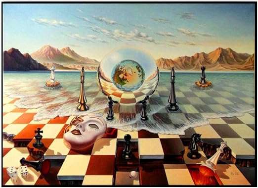 Amazon Co Jp シュールな都市のポスター壁の装飾プリント写真チェスビーチキャンバス絵画インテリアモダンのリビングルームオフィスの家の装飾抽象的な壁アートパネル40 60センチフレームなし ホーム キッチン