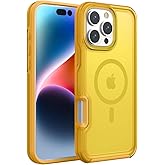 ArtsEvo Strong Magnetic for iPhone 16 Pro Max Case, Compatible with MagSafe, 360° Military-Grade Protection, Slim Translucent Matte Phone Case, Yellow