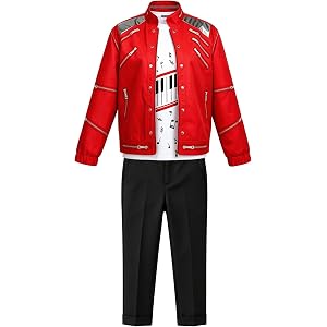 Mukola Kids Dance Star Costume Boys 80s 90s Pop King 3D Prints Jacket Shirt Pants Outfit Birthday Party Cosplay