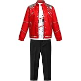 Mukola Kids Dance Star Costume Boys 80s 90s Pop King 3D Prints Jacket Shirt Pants Outfit Birthday Party Cosplay