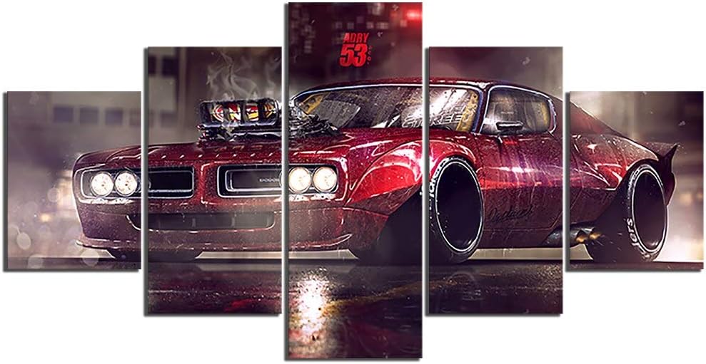 Amazon.com: QLKJ Wall Art Canvas Art car Posters for Boys Room Canvas