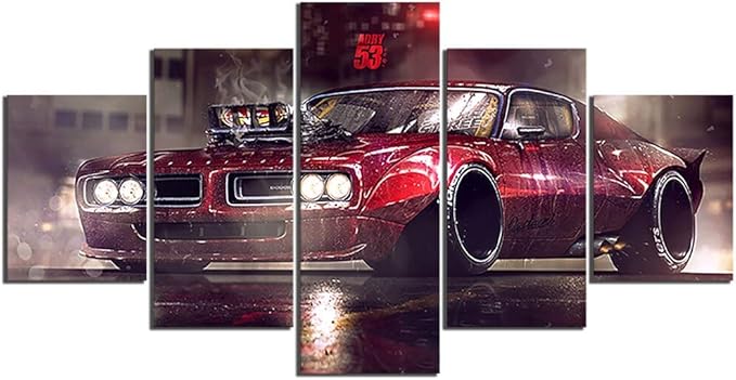 Amazon.com: QLKJ Wall Art Canvas Art car Posters for Boys Room Canvas