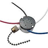 YukiHalu Ceiling Fan Pull Chain Switch 3 Speed 4 Pre-Installed Wires, ZE-208S, Replacement Fan Light Switch for Ceiling Fans and Light Kits (Antique 1Pack)