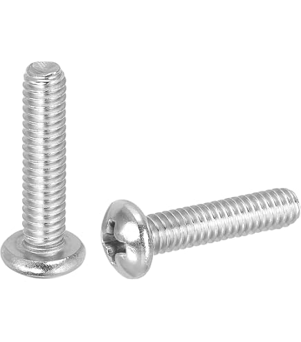 Viti Autofilettanti 6-32 X 1/4 (25mm) Testa Tonda Phillips, Acciaio Inox 410 - Pacco Da 100