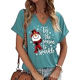 Tis The Season Halloween T-Shirt Womens Funny Pumpkin Short Sleeve Shirts Fall Season Graphic Tee Tops