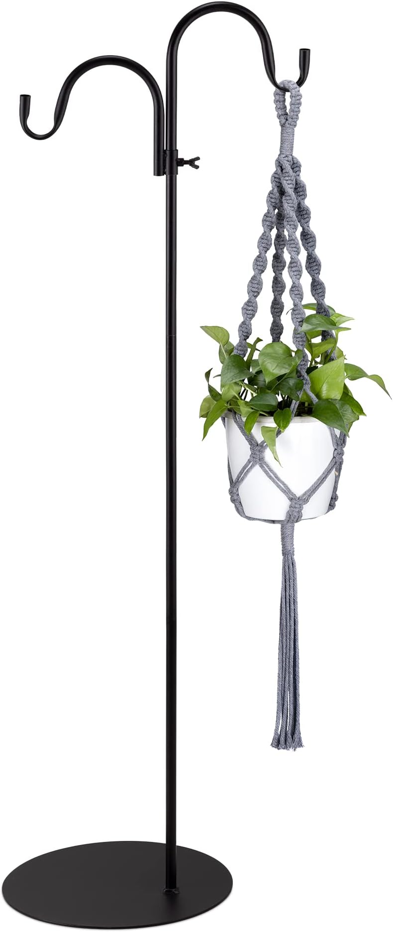 Navaris Adjustable Shepherds Hooks for Bird Feeders & Plants - 2 Bases
