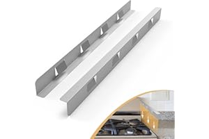 MOFINO Stove Gap Covers 316 Stainless Steel Stove Gap Filler Oven Side Gap Filler Between Stove and Counter Slide In Range Trim Kit for Kitchen 2 Pack(23.2” Silver)