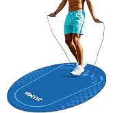 Jump Rope Mat Outdoor Indoor,Oval 52'' x 36'' Non-slip Fitness Exercise Mat | dofopo 5mm Shock Absorption Extra Thick Design, Suitable for Home Gym Floor, Concrete Jump Roping Navy Blue