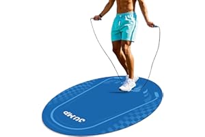 DOFOPO Jump Rope Mat Outdoor Indoor, Oval 52'' x 36'' Non-slip Fitness Exercise Mat, 5mm Shock Absorption Extra Thick Design, Suitable for Home Gym Floor, Concrete Jump Roping