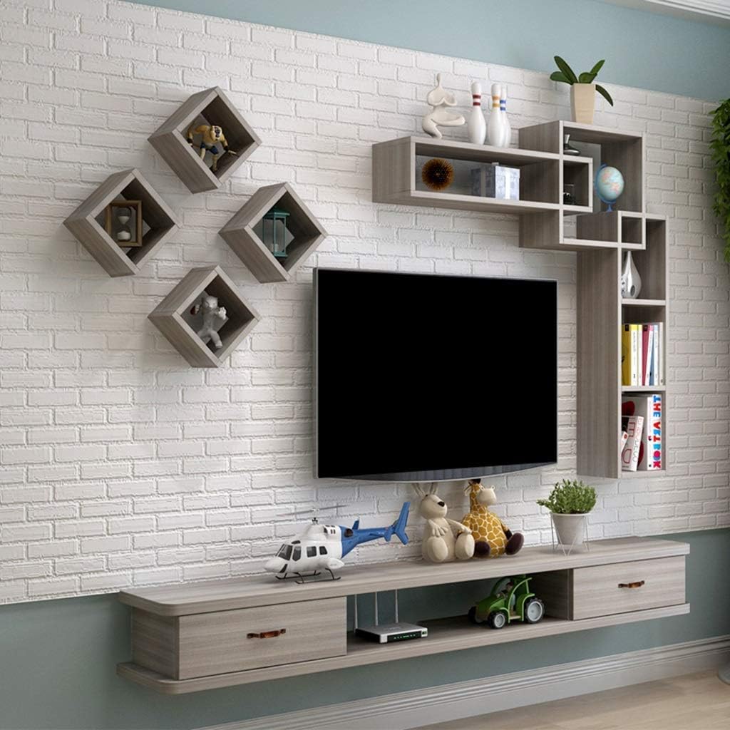 Jfdjhjtwt Floating shelf Floating shelf Wall-Mounted TV Cabinet Wall Background Storage Shelf Media Console Floating TV Shelf TV St