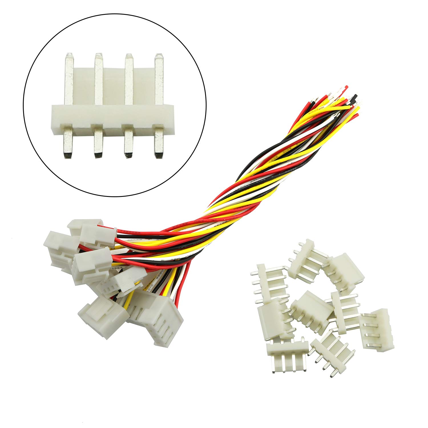 Buy RuiLing 10 Kits 3.96mm VH Plug Cord Single Head 4Pin Terminal Cable