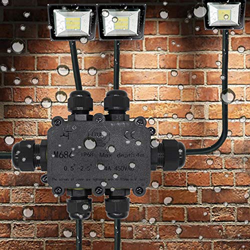 Verteilerdose, Abzweigdose, Junction Box, HUYU IP68 elektrische Außenverteilerdose, Erdkabel Anschlussdose, mit M20/PG9… – Bild 5