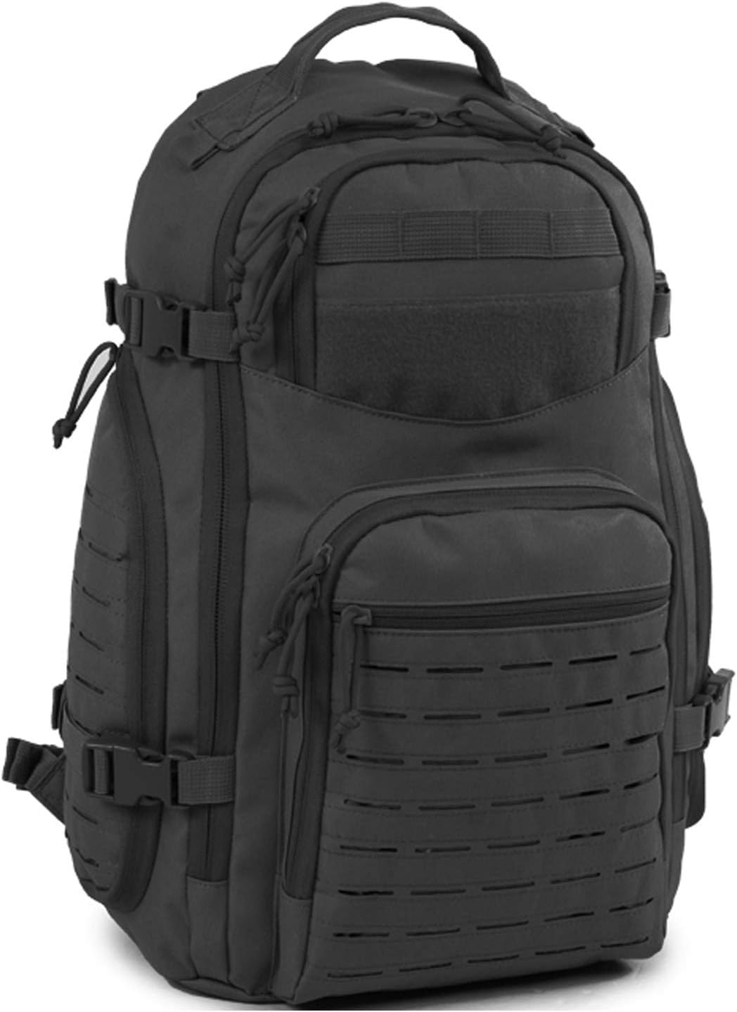 Highland Tactical Roger Tactical Backpack with Laser Cut MOLLE Webbing (Black)