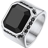 Richsteel Black Onyx Signet Ring for Men