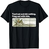 Frogs Funny toads meme lover Vintage Unisex-Adults & Kids Black T-Shirt