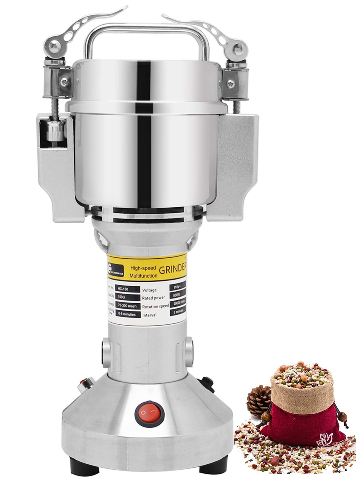 CGOLDENWALL 150g Electric Cereals Grain Grinder Mill Small Spice Herb
