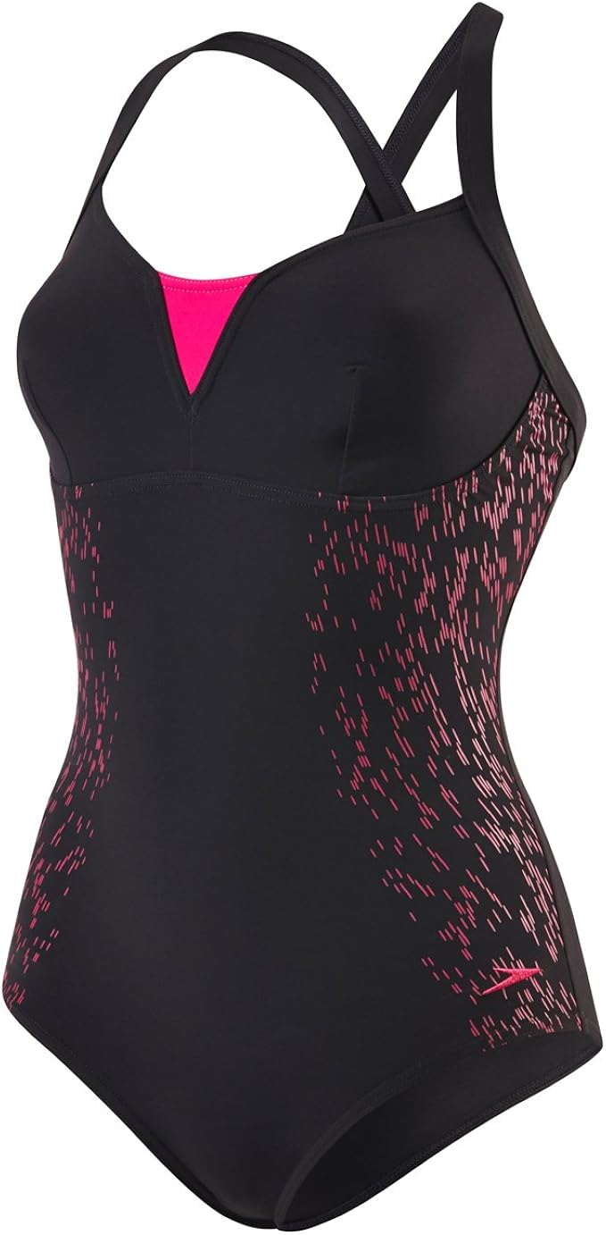 Speedo Damen Shinedream Placement Badeanzug Amazon.de Bekleidung