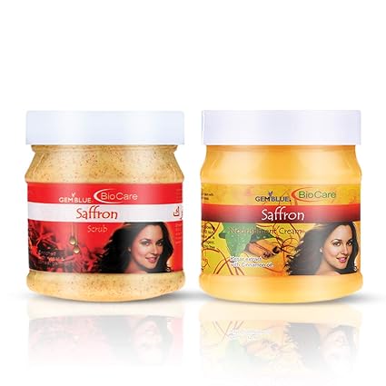 GEMBLUE BIOCARE SAFFRON SCRUB, 500ML+GEMBLUE BIOCARE SAFFRON CREAM, 500ML